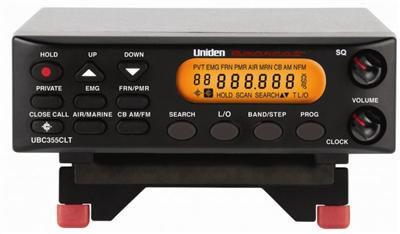 <p>
	Scanner Base/Mobile, 300 Channels, 7 Pre-Programmed Service banks + Private Bank, Bank Scaning, Close Call, Band Search, Frequency Steps Auto - 5 - 6.25 - 8.33 - 10 - 12.5KHz, Turbo Search, Frequency Skip, Memory Lock.<br />
	Frequency Range 25-87MHz, 108-174MHz, 406-512MHz, 806-960MHz.<br />
	Antenna Connection: BNC-Female.</p>
<p>
	<b>FEATURES, FUNCTIONS AND SPECIFICATIONS:</b><br />
	* Designed and Engineered in Japan<br />
	* Desktop/In-Car Unit: Compact unit ideal for the desktop or in-car mounting.<br />
	* 300 Channels: User can program total 300 channels Private, Emergency and Freenet banks have each 100 programmable channels.<br />
	* 7 Pre-Programmed Service Banks + Private Bank: Private, Emergency, Freenet, PMR, Aircraft, Marine, CB AM and amateur band.<br />
	* Bank Scanning: Scan Banks individually or select your own combination.<br />
	* Frequency Range: 25-87MHz, 108-174MHz, 406-512MHz, 806-960MHz.<br />
	* Close Call(TM)RF Capture Technology: Allows you to immediately lock into nearby transmissions. If someone transmit nearby, the scanner immediately detects and tunes in to the transmission. Ideal for use at events when the frequency being used is unknown.<br />
	* Frequency Steps: Auto 5 kHz, 6.25 kHz, 8.33 kHz(air band only), 10 KHz, 12.5 kHz.<br />
	* Band Search: The scanner has 23 pre-set search bands. You can search any of these bands to find your desired frequency.<br />
	* Turbo Search: Increases the search speed to 180 steps per second. This applies only to transmission bands with 5 kHz steps.<br />
	* Frequency Skip: Allows you to lockout unwanted frequencies that have continuous communications so that searching is faster. Shared between band Search and Service Scan and Close Call Search.<br />
	* Memory Lock: You can lock your programmed channels into the memory to prevent accidental re-programming.<br />
	* Memory Back Up.<br />
	* Size of Unit(mm): 132mm(W) x 142mm(D) x 42mm(H).<br />
	<b>FREQUENCY RANGE AND SERVICE:</b> 25.0000 MHz - 87.2950 MHz = VHF Low Band.<br />
	108.0000 MHz - 136.9916 MHz = Aircraft Band.<br />
	137.0000 MHz - 147.9937 = 2 Meter Amateur Band.<br />
	148.0000 MHz - 174.0000 = VHF High Band.<br />
	406.0000 MHz - 512.0000 = UHF Band.<br />
	806.0000 MHz - 960.0000 = Public Service Band.<br />
	<br />
	<b>PACKING INCLUDES:</b><br />
	* 1 Pc of UBC355CLT SCanner.<br />
	* 1 Pc of Telescopic Antenna.<br />
	* 1 Pc of Window Mount antenna.<br />
	* 1 Pc of AC Adaptor.<br />
	* 1 Pc of DC Power Cord.<br />
	* 1 Pc of Mounting Bracket.<br />
	* 1 Pc of Cigarette Lighter Cord.<br />
	* 1 Pc of Owners Manual.</p>
<p>
	&nbsp;<strong> PRICE &euro;119</strong></p>
