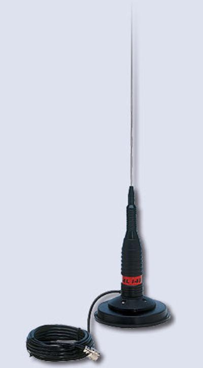 <p>
	Features:<br />
	&bull; CB &amp; 10m Mobile antenna<br />
	&bull; Tunable from 27 to 28.5 MHz<br />
	&bull; Protection from static discharges DC-Ground<br />
	&bull; 17/7 PH tapered stainless steel whip<br />
	&bull; Supplied with a strong stainless steel spring<br />
	&bull; Wide range of optional mounting bases available</p>
<p>
	Electrical Data<br />
	&bull; Type: base loaded<br />
	&bull; Frequency range: 27-28.5 MHz<br />
	&bull; Impedance: 50&Omega; unbalanced<br />
	&bull; Radiation (H-plane): 360&deg; omnidirectional<br />
	&bull; Polarization: vertical<br />
	&bull; Bandwidth @ SWR &le; 2: &ge; 1340 KHz<br />
	&bull; SWR @ res. freq.: &le; 1.2<br />
	&bull; Max. power:<br />
	300 Watts (CW) continuous<br />
	900 Watts (CW) short time<br />
	&bull; Connector: UHF-male (PL 259)<br />
	&bull; Cable lenght / Type: 3.6 m / RG 58<br />
	<br />
	Mechanical Data<br />
	&bull; Materials: Brass, Copper, Nylon, Stainless Steel<br />
	&bull; Height (approx.): 1420 mm<br />
	&bull; Weight (approx.): 1250 gr</p>
<p>
	<strong>PRICE &euro;45</strong></p>
