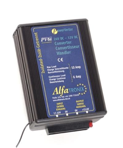<p><span id="ctl00_ContentPlaceHolder1_DescriptionLabel">
<div class="seperate">
<h3>Description of Alfatronix PV6i</h3>
<p class="description">High Quality 24 volt to 12 volt,&nbsp;6-10 amp isolated dropper.</p>
<p class="description">Suitable for petro-chemical applications</p>
<div class="seperate">
<h3>&nbsp;Specification</h3>
<p>Typical applications include: installations of mobile and cellular radio communications equipment, telemetry systems, refrigeration, televisions etc on trucks, buses, forestry and off road vehicles as well as boats and yachts and a variety of industrial applications.</p>
</div>
</div>
</span></p>