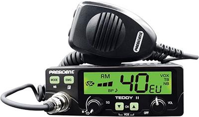 <p>
	<strong>FEATURES, FUNCTIONS AND SPECIFICATIONS:</strong><br />
	&bull; 40 channels AM / FM / UK FM<br />
	&bull; Up/down channel selector<br />
	&bull; Volume adjustment and ON/OFF<br />
	&bull; Manual squelch and ASC<br />
	&bull; Multi-functions LCD display<br />
	&bull; S-meter<br />
	&bull; ANL filter, NB<br />
	&bull; VOX<br />
	&bull; F function key<br />
	&bull; Beep Function<br />
	&bull; Mode switch AM / FM<br />
	&bull; Preset channel programmable<br />
	&bull; Front microphone plug<br />
	&bull; External loudspeaker jack<br />
	<br />
	<strong>General</strong><br />
	&bull; Number of channels: 40<br />
	&bull; Modulation modes: AM / FM<br />
	&bull; Frequency ranges: from 26.965 MHz to 27.405 MHz<br />
	&bull; Antenna impedance: 50 ohms<br />
	&bull; Power supply: 12 V<br />
	&bull; Size: 125 (W) x 151 (D) x 45 (H)<br />
	&bull; Weight: 0.9 kg<br />
	&bull; Filter: ANL (Automatic Noise Limiter) built-in<br />
	<br />
	<strong>Transmission</strong><br />
	&bull; Frequency allowance:&nbsp; +/- 200 Hz<br />
	&bull; Carrier power: 4 W AM / 4 W FM<br />
	&bull; Transmission interference: inferior to 4 nW (- 54 dBm)<br />
	&bull; Audio response: 300 Hz to 3 KHz<br />
	&bull; Emitted power in the adj. channel: inferior to 20 &mu;W<br />
	&bull; Microphone sensitivity: 7 mV<br />
	&bull; Drain: 1,7 A (with modulation)<br />
	&bull; Modulated signal distortion:&nbsp;2 %<br />
	<br />
	<strong>Reception</strong><br />
	&bull; Maxi. sensitivity at 20 dB sinad:<br />
	&hellip;0.5 &mu;V - 113 dBm AM<br />
	&hellip;0.35 &mu;V - 116 dBm FM<br />
	&bull; Frequency response: 300 Hz to 3 kHz<br />
	&bull; Adjacent channel selectivity: 60 dB<br />
	&bull; Maximum audio power: 2.5 W<br />
	&bull; Squelch sensitivity:<br />
	&hellip;minimum 0.2 &mu;V - 120 dBm<br />
	&hellip;maximum 1 mV - 47 dBm<br />
	&bull; Frequency image rejection rate: 60 dB<br />
	&bull; Intermediate frequency rej. rate: 70 dB<br />
	&bull; Drain: 160 ~ 420 mA</p>
<p>
	PRICE &euro;109</p>
